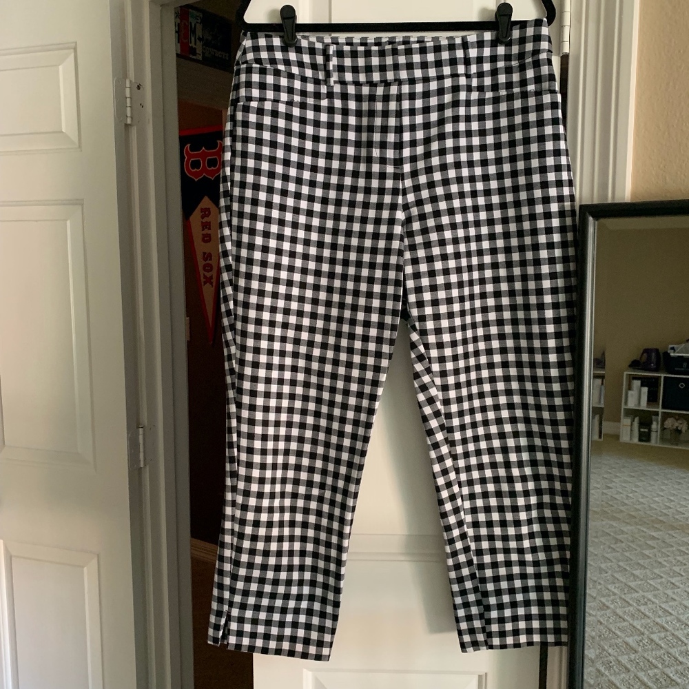 LOFT Julie Fit Riviera Pant Black & White Gingham